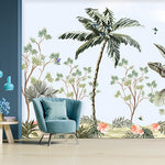 Tropical Paradise Oasis Botanical wallpaper design view 2 | MWA-LWZ-285