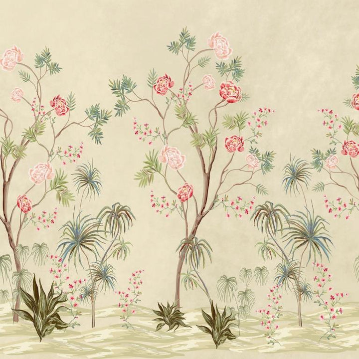 Elegant Peony Grove Botanical wallpaper for dining room & bedroom interiors | MWA-LWZ-282
