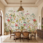 Chinoiserie Garden Birds Botanical wallpaper design view 2 | MWA-LWZ-280