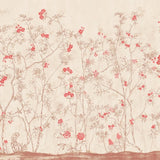 Rustic Red Blossom Forest Botanical wallpaper for living room & dining room interiors | MWA-LWZ-279