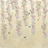 Floral Vines & Butterflies Botanical wallpaper for living room & dining room interiors | MWA-LWZ-277