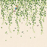 Cascading Ivy & Macaw Botanical wallpaper for living room & resort interiors | MWA-LWZ-276