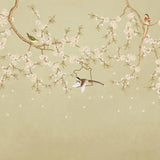 Cherry Blossom Birds Botanical wallpaper for dining room & bedroom interiors | MWA-LWZ-275
