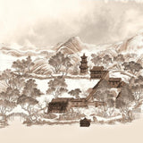 Traditional Asian Landscape Architecture wallpaper for living room & foyer interiors | MWA-LWZ-273