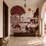 Ancient Lakeside Dwelling Architecture wallpaper design view 2 | MWA-LWZ-272