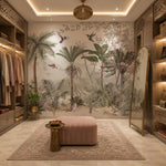 Tropical Aviary Botanical wallpaper design view 2 | MWA-LWZ-265