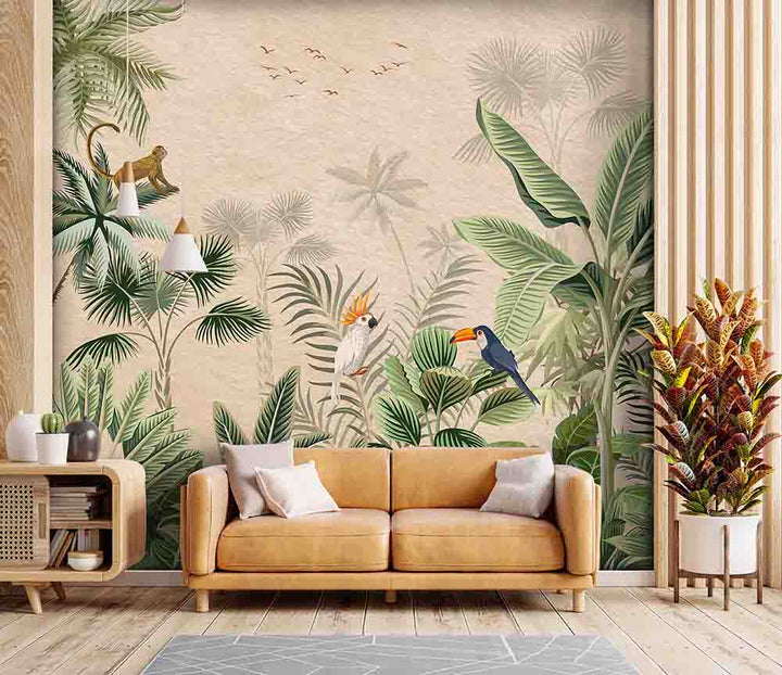 Jungle Canopy Life Botanical wallpaper design view 2 | MWA-LWZ-264