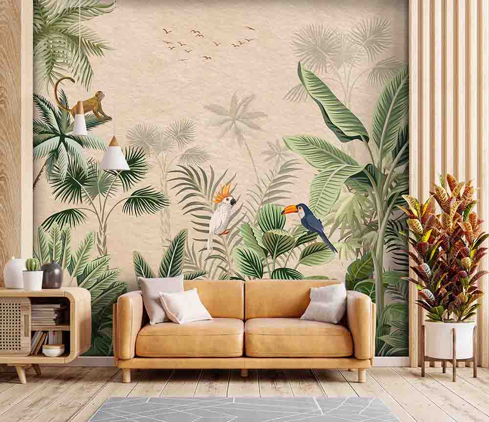 Jungle Canopy Life Botanical wallpaper design view 2 | MWA-LWZ-264
