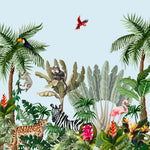 Exotic Wildlife Safari Botanical wallpaper for living room & resort interiors | MWA-LWZ-263