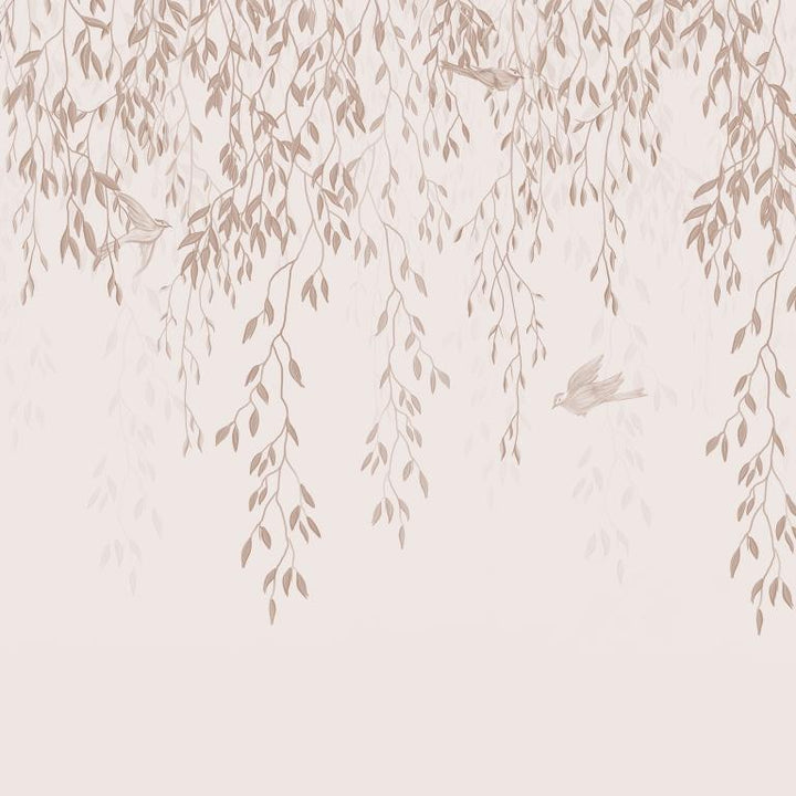 Weeping Willow Birds Botanical wallpaper for living room & bedroom interiors | MWA-LWZ-261