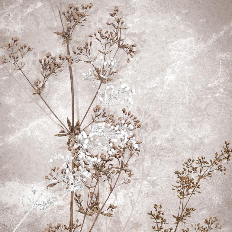 Rustic Floral Sprigs Botanical wallpaper for living room & bedroom interiors | MWA-LWZ-258