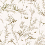 Bamboo & Hummingbirds Botanical wallpaper for living room & dining room interiors | MWA-LWZ-257