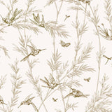 Bamboo & Hummingbirds Botanical wallpaper for living room & dining room interiors | MWA-LWZ-257