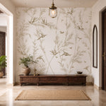 Bamboo & Hummingbirds Botanical wallpaper design view 2 | MWA-LWZ-257