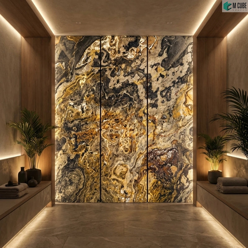 Spa Passage Feature Wall using Rimjim Rock Stone Veneer