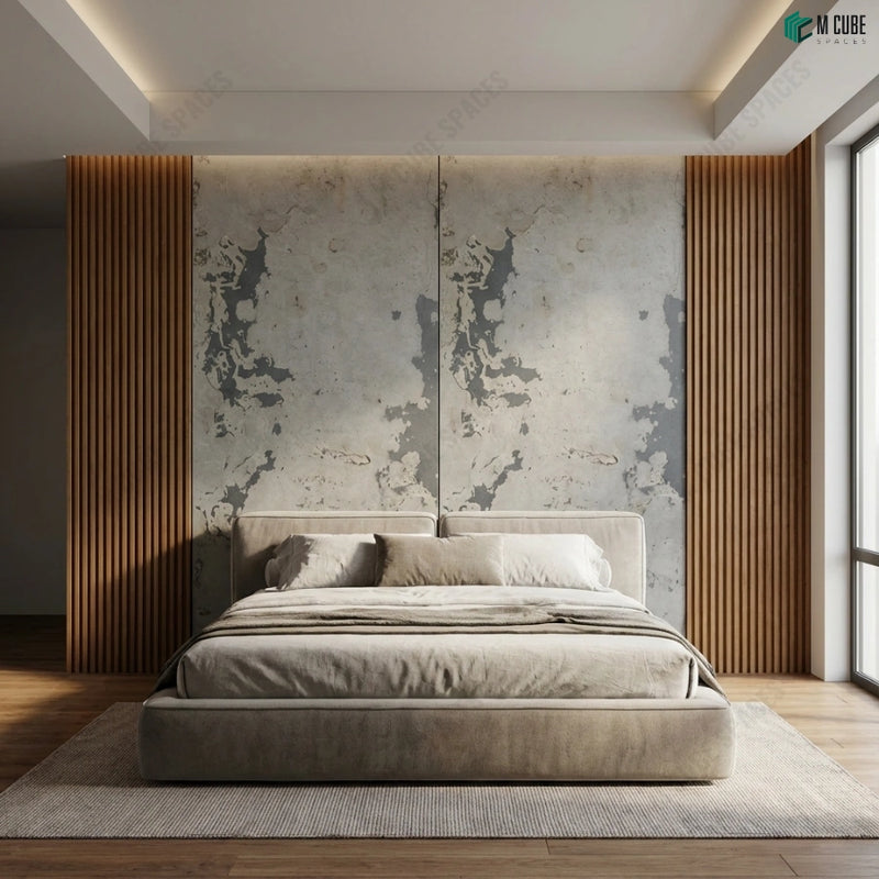 Modern Residential Bedroom Feature Wall using SP Rock 3 Stone Veneer