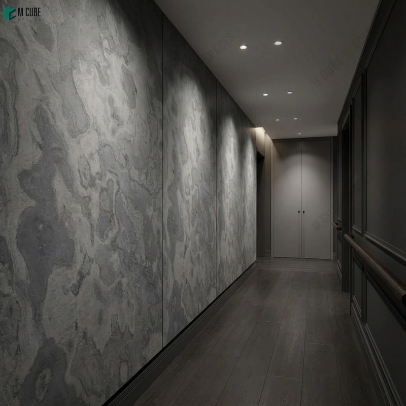 Contemporary Corridor Feature Wall in S Black Rock 2 Stone Veneer