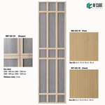 Sephora designer, plain and fluted 8 mm HDHMR wall panel combination MWP-USX-101 for living room feature walls, TV units and bedroom interior wall cladding | M Cube Spaces, Bangalore, India