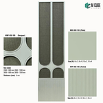 Sephora designer, plain and fluted 8 mm HDHMR wall panel combination MWP-USX-105 for living room feature walls, TV units and bedroom interior wall cladding | M Cube Spaces, Bangalore, India