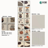 Sephora designer, plain and fluted 8 mm HDHMR wall panel combination MWP-USX-114 for living room feature walls, TV units and bedroom interior wall cladding | M Cube Spaces, Bangalore, India