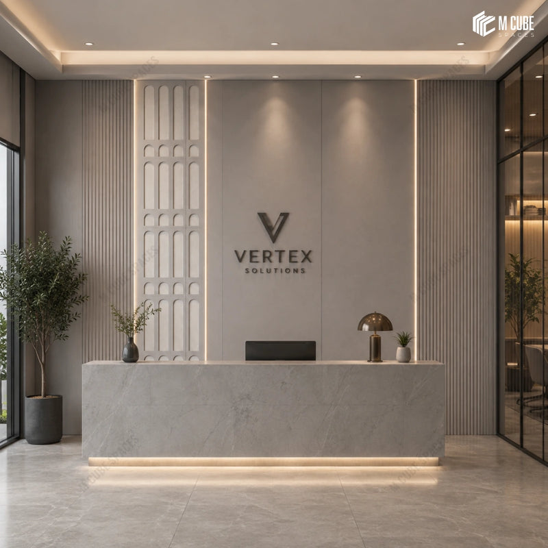 Corporate Reception with Sephora Designer Panel Accent Wall