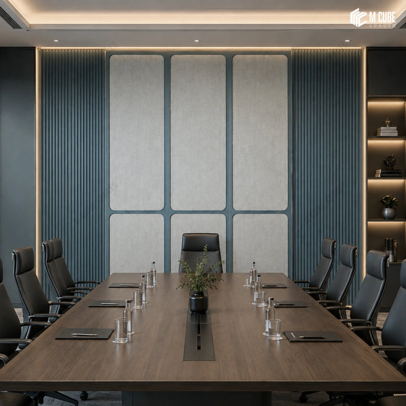 Architectural Office Feature Wall Using Sephora Designer, Plain & Fluted Panels