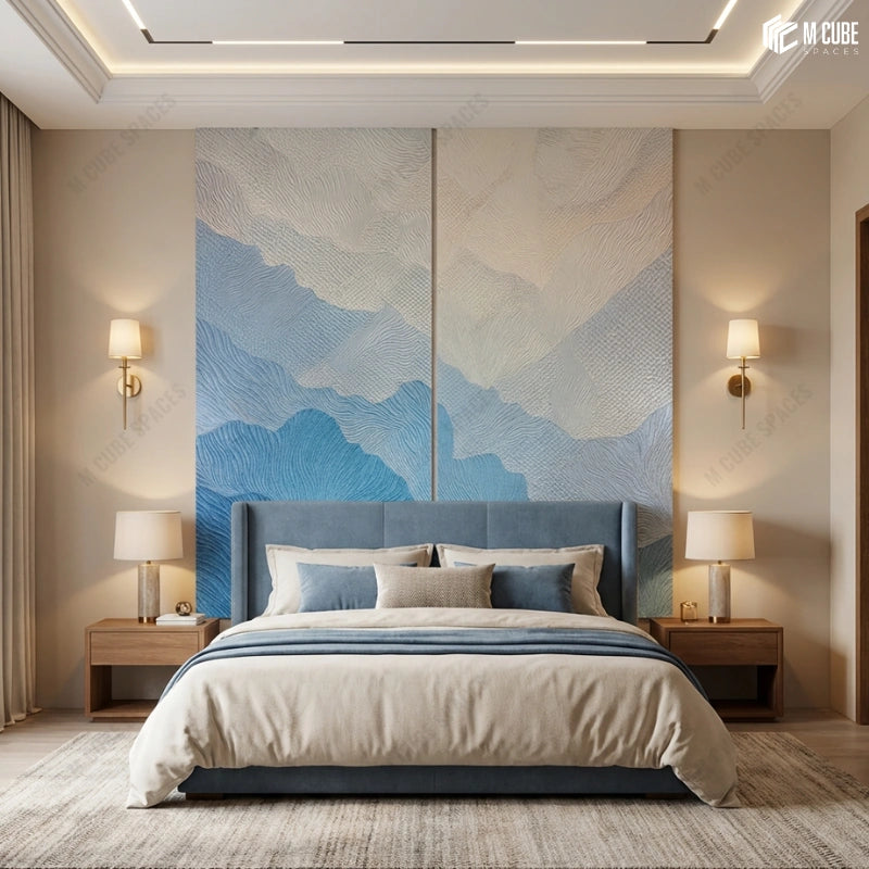 Ocean Gradient Relief Panels for Bed Room Feature Wall