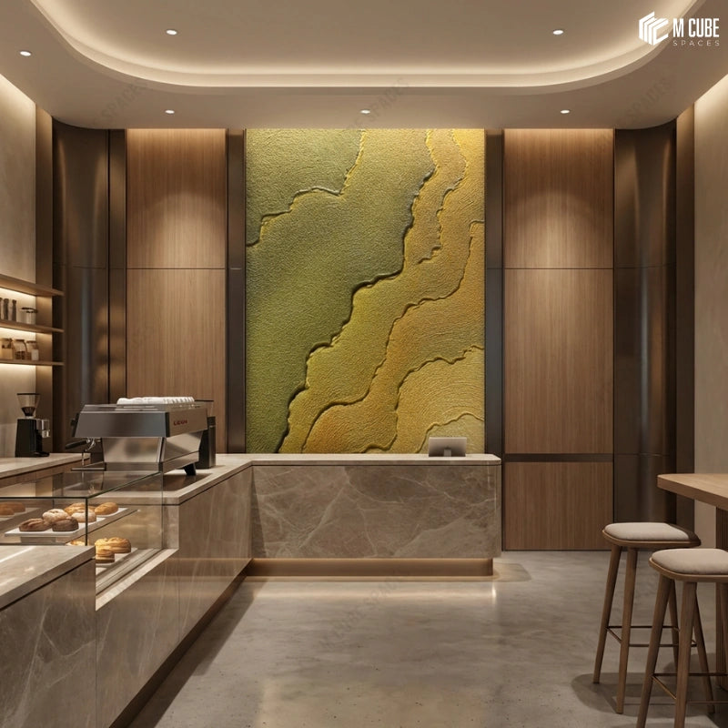Terrain Texture Panel Behind Cafe Counter