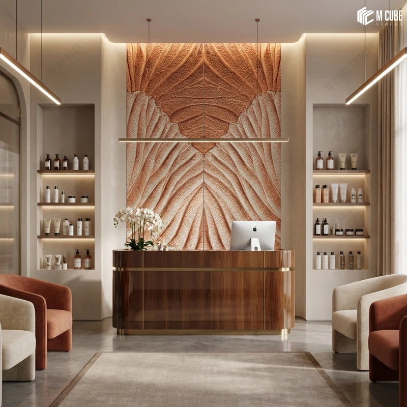 Radiating Shell Pattern Texture Panels for Reception Wall