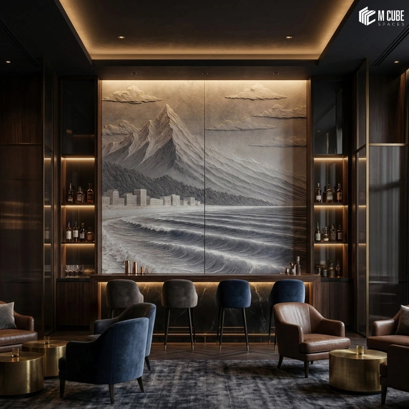 Landscape Relief Texture Panels for Lounge Wall