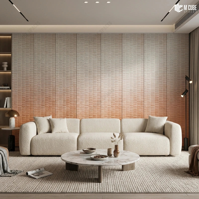 Ombre Textured Relief Panels for Living Room Feature Wall