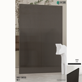 Fluted Acrylic Sheet – Translucent Grey Tinted 1 - Thin Ribbed Panel – 8 ft x 4 ft – 4mm