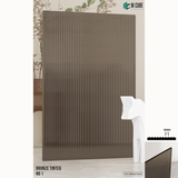 Fluted Acrylic Sheet – Translucent Bronze Tinted 1 - Thin Ribbed Panel – 8 ft x 4 ft – 4mm