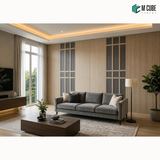 Trivara Designer, Plain & Fluted HDHMR Wall Panel Combination – 8 mm | MWP-USX-101