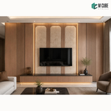 Trivara Designer, Plain & Fluted HDHMR Wall Panel Combination – 8 mm | MWP-USX-111