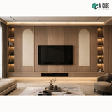 Trivara Designer, Plain & Fluted HDHMR Wall Panel Combination – 8 mm | MWP-USX-113