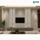 Trivara Designer, Plain & Fluted HDHMR Wall Panel Combination – 8 mm | MWP-USX-118