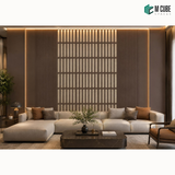 Trivara Designer, Plain & Fluted HDHMR Wall Panel Combination – 8 mm | MWP-USX-102