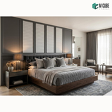 Trivara Designer, Plain & Fluted HDHMR Wall Panel Combination – 8 mm | MWP-USX-104