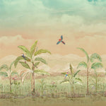 Tropical Twirl Botanical wallpaper for living room & resort interiors | MWA-LWZ-256