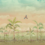 Tropical Twirl Botanical wallpaper for living room & resort interiors | MWA-LWZ-256