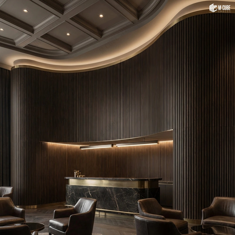 Luxury Bar Lounge & Reception Feature Wall with Flexible Louvers