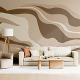 Sandstone Waves (Beige) Abstract wallpaper design view 2 | MWA-LWZ-369