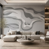 Sandstone Waves (Grey) Abstract wallpaper design view 2 | MWA-LWZ-367