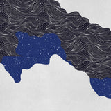 Celestial Currents (Indigo) Abstract wallpaper for living room & bedroom interiors | MWA-LWZ-366