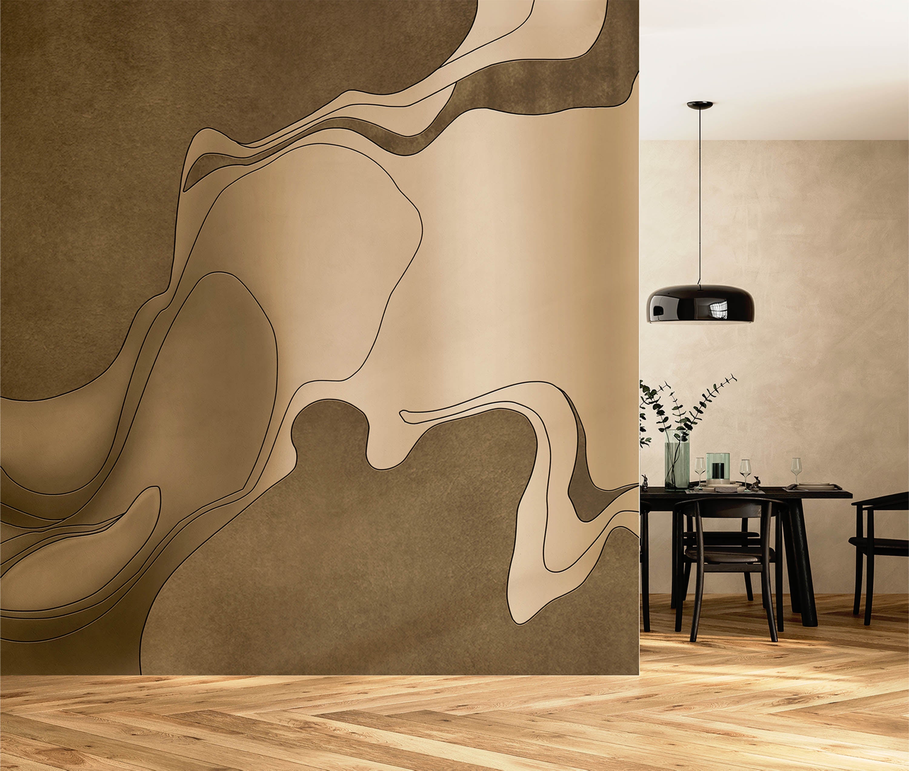Molten Earth (Gold) Abstract wallpaper design view 2 | MWA-LWZ-362