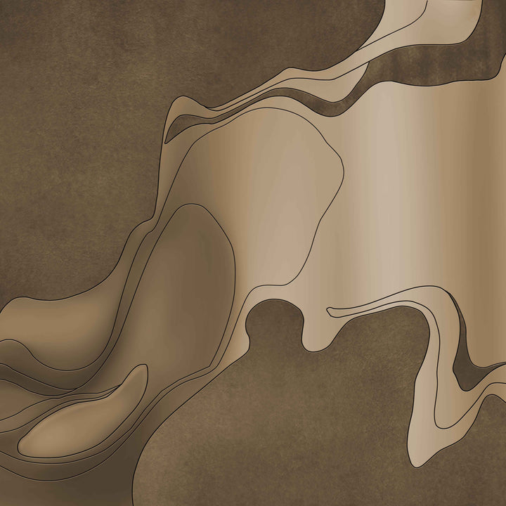 Molten Earth (Gold) Abstract wallpaper for living room & bedroom interiors | MWA-LWZ-362
