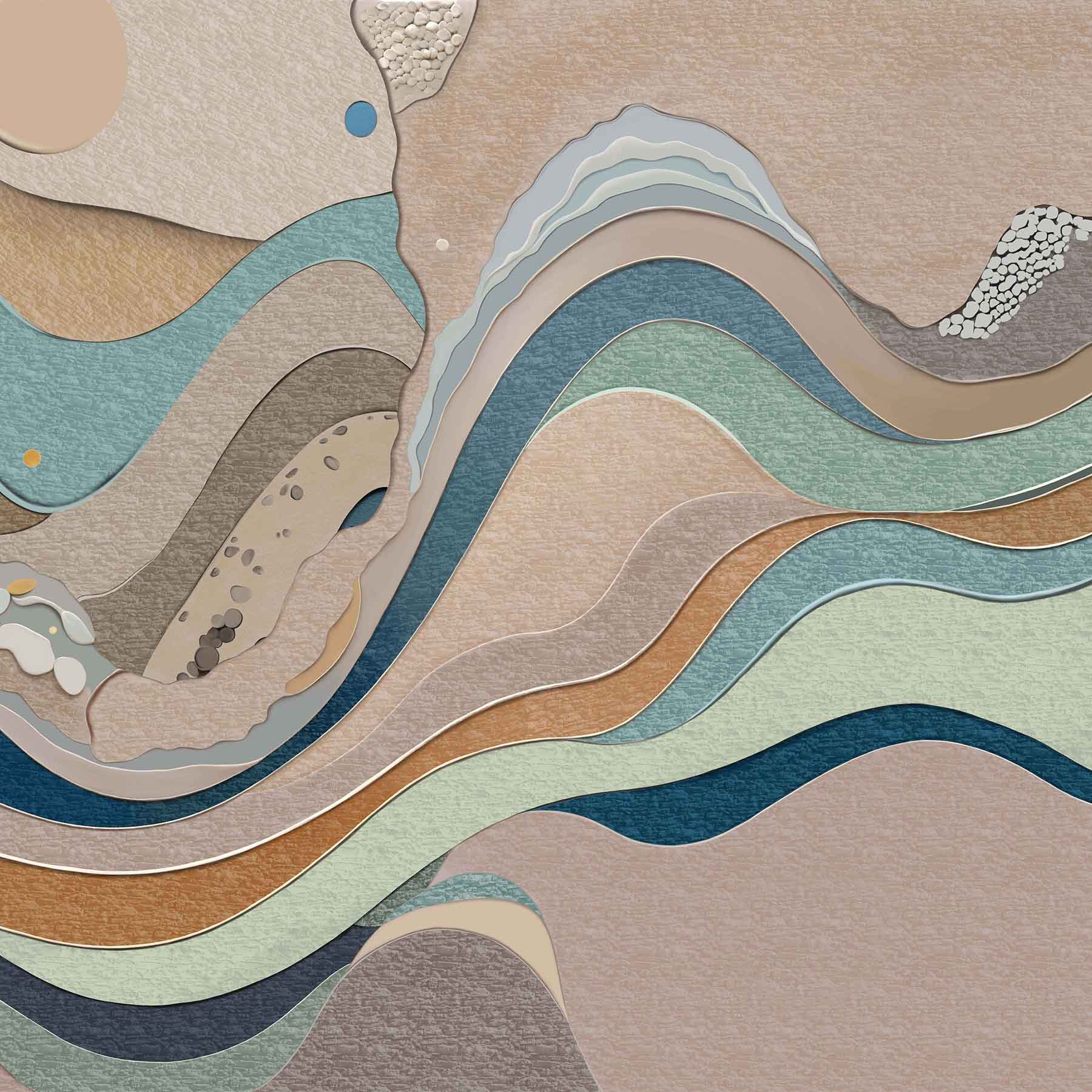 Earth’s Rhythm (Sand) Abstract wallpaper for living room & bedroom interiors | MWA-LWZ-361