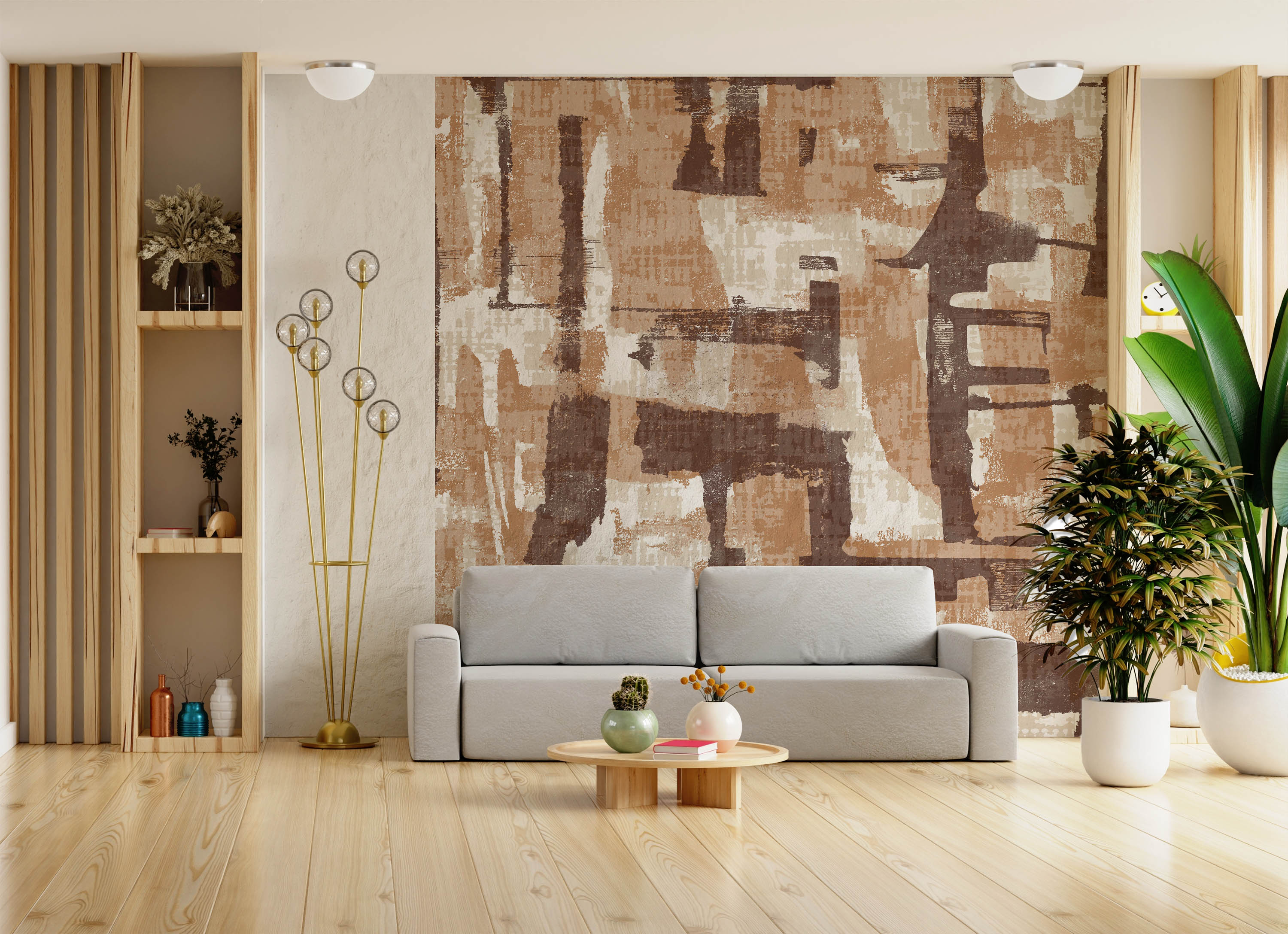 Earthbound Abstract (Copper) Abstract wallpaper design view 2 | MWA-LWZ-358