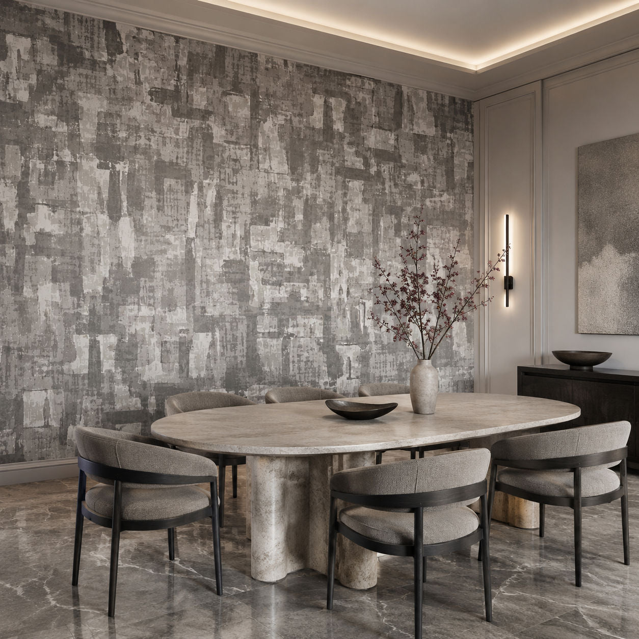 Earthbound Abstract (Silver) Abstract wallpaper design view 2 | MWA-LWZ-357